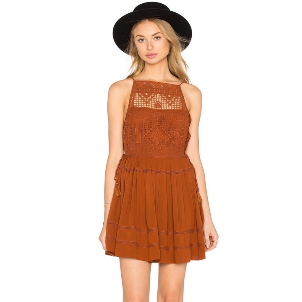 NWT Free People Emily Dress, Crochet, Cooper, Boho